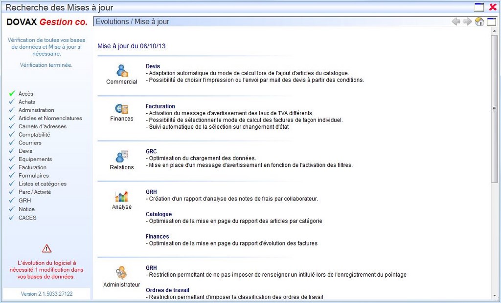 Interface du Module “A propos de”