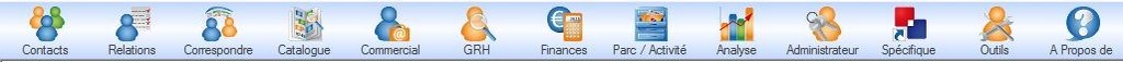 barre de menu barre de menu interface DOVAX Gestion Commerciale