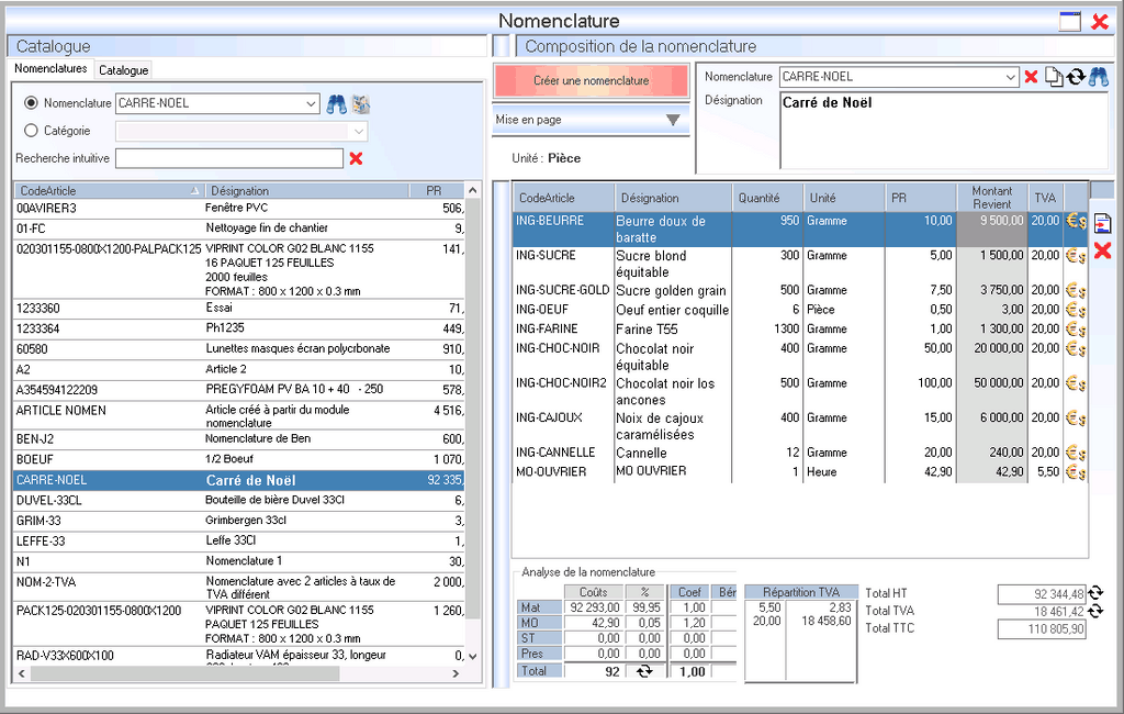 Interface du Module Catalogue