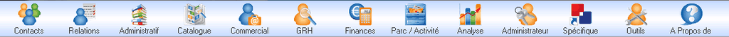 Barre de Menu DOVAX Gestion Commerciale Barre de menu