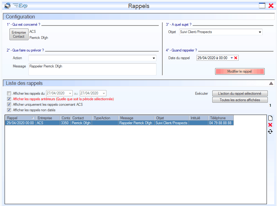 Interface du Module Outils