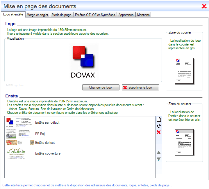 Interface du Module Administrateur