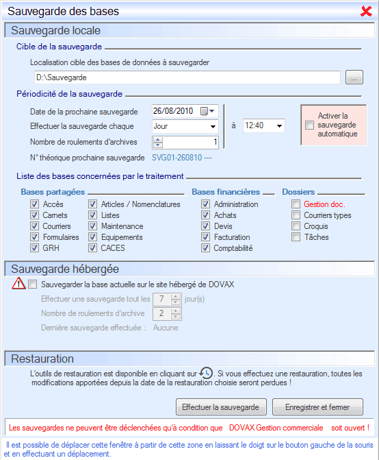 Interface du Module Administrateur