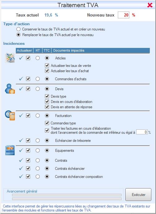 Interface de l'application