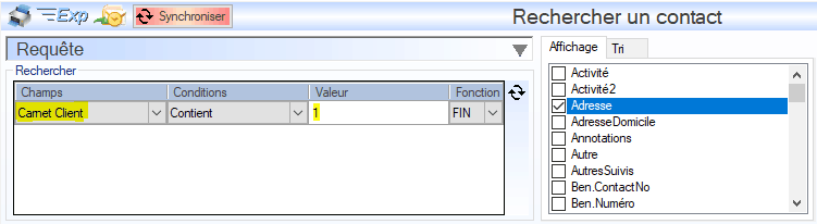 Moteur de recherche pour exporter les contacts Moteur de recherche pour exporter les contacts
