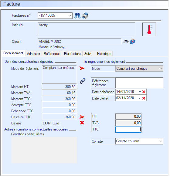 enregistrer un profit