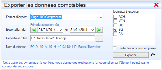 Export Interface du Module Finances