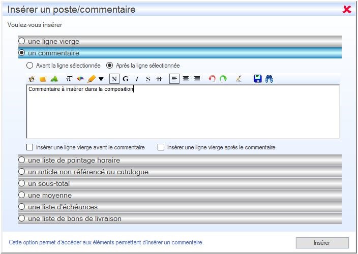 Interface du Module Commercial 