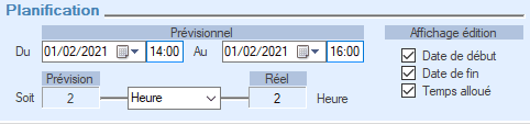 Planification lors de la création d'un Ordre de Travail