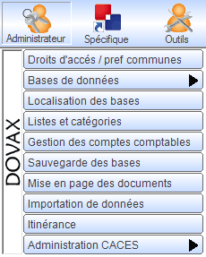 Module Administrateur Interface du Module Administrateur