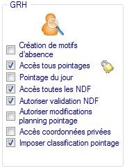 Classification imposée Interface de l'application