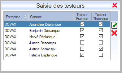 Interface du Module CACES