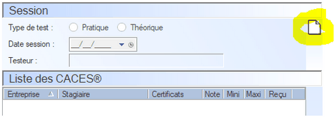 Interface du Module CACES