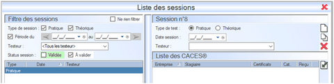 Interface du Module CACES