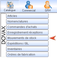 Interface du Module Catalogue