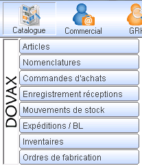 Interface du Module Catalogue