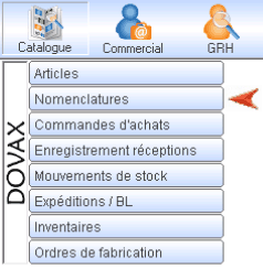 Interface du Module Catalogue