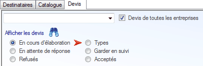 Interface du Module Commercial 