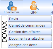 Interface du Module Commercial