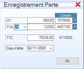 Enregistrer une perte Enregistrer une perte