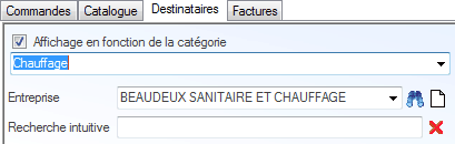 Affichage des Destinataires Interface du Module Finance
