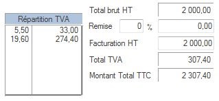 Informations financière Interface du Module Finance