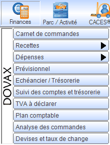 Interface du Module Finance