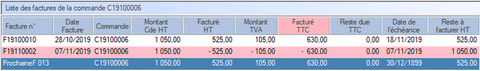 Interface du module des finances