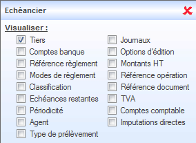 Affichage des informations Interface du Module Finances