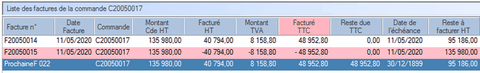 Interface du module des finances