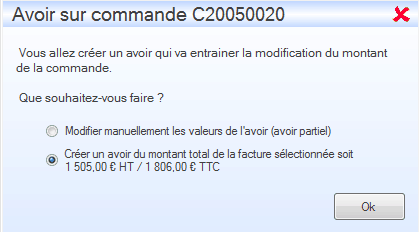 Interface du module des finances