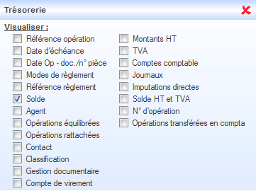 Interface du Module Finances