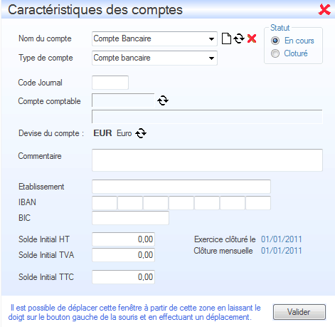 Interface du Module Finances