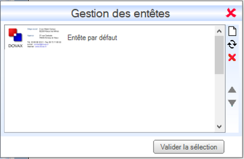 Modifier l'entête Interface du Module Correspondre pour réaliser un courrier