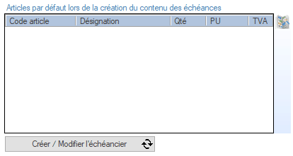 Création de l'échéancier Interface de l'application DOVAX pour créer un échéancier