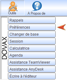 Interface du module commercial 